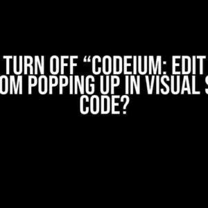 How to Turn Off “Codeium: Edit (Ctrl + L)” from Popping Up in Visual Studio Code?